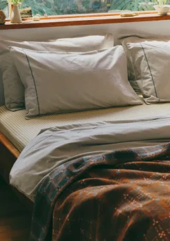 TOAST Textiles|Bed Linen*Fine Stripe Organic Cotton Oxford Pillowcase Set