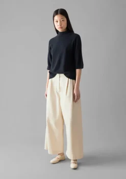 Women TOAST Cashmere|Knitwear*Fine Wool Cashmere Half Sleeve Sweater