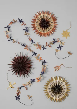 TOAST Christmas Decorations*Floral Paper Tinsel