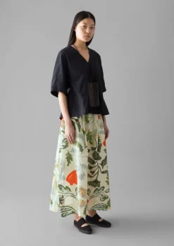 Women TOAST Skirts*Foliage Print Poplin Skirt
