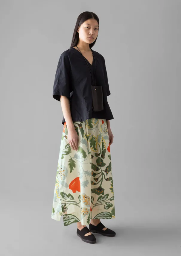 Women TOAST Skirts*Foliage Print Poplin Skirt