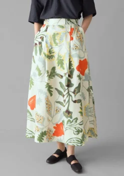 Women TOAST Skirts*Foliage Print Poplin Skirt