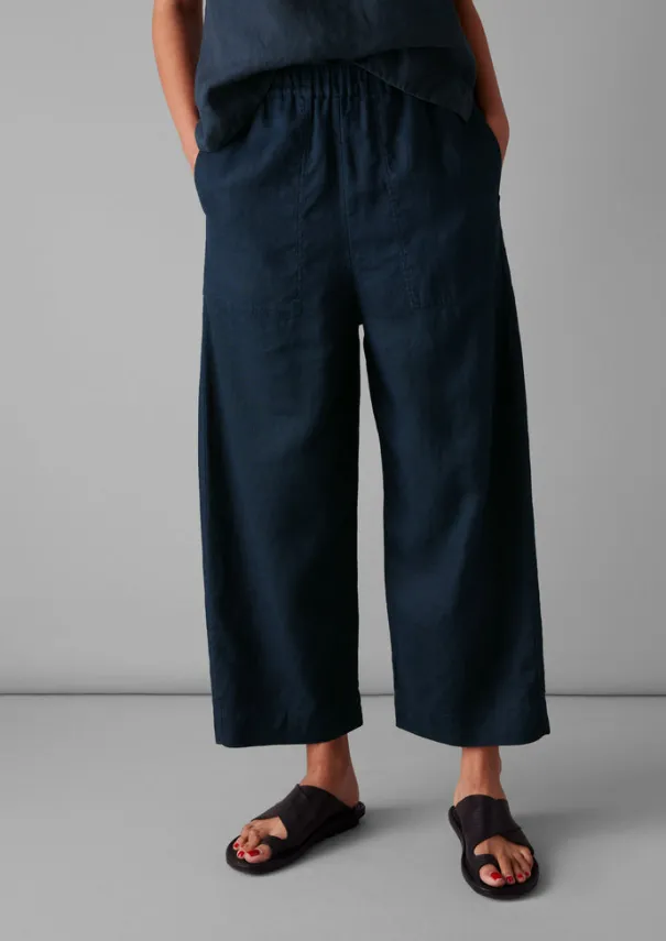 Women TOAST Linen|Loungewear*Garment Dyed Linen Barrel Leg Trousers