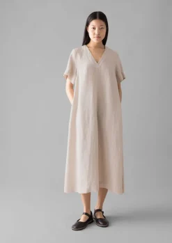 Women TOAST Linen|Loungewear*Garment Dyed Linen V-Neck Dress