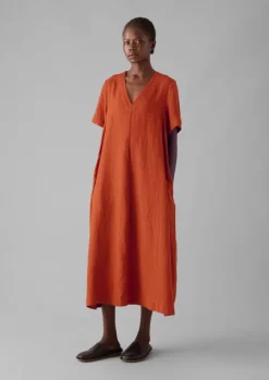 Women TOAST Linen|Loungewear*Garment Dyed Linen V-Neck Dress