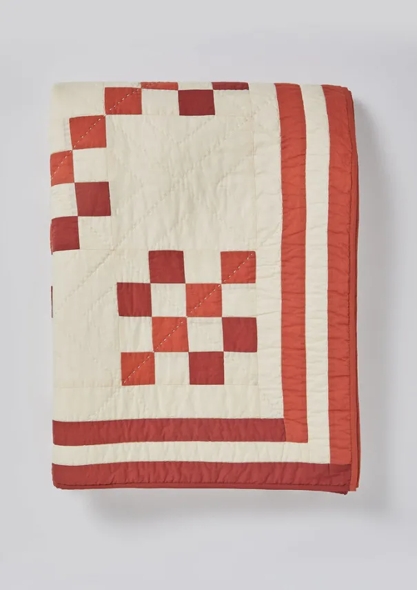 TOAST Textiles|Blankets & Throws*Geo Block Patchwork Cotton Quilt