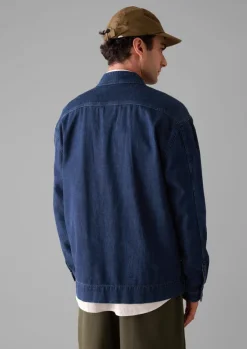 TOAST Denim|Workwear*Grandad Collar Half Placket Denim Shirt