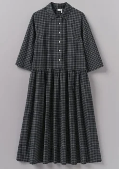 Women TOAST Cashmere|Loungewear*Graph Check Cotton Cashmere Shirt Dress