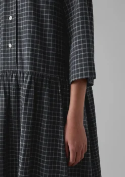 Women TOAST Cashmere|Loungewear*Graph Check Cotton Cashmere Shirt Dress