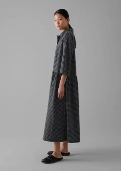 Women TOAST Cashmere|Loungewear*Graph Check Cotton Cashmere Shirt Dress