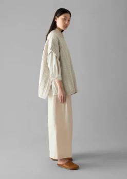 Women TOAST Knitwear*Grid Stitch Wool Cotton Tank