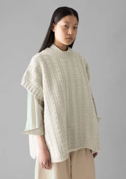 Women TOAST Knitwear*Grid Stitch Wool Cotton Tank