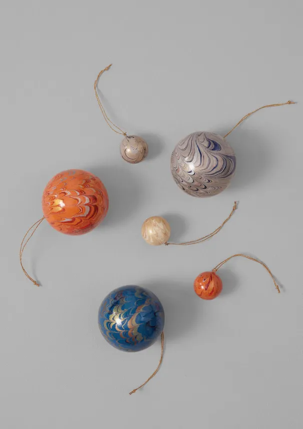 TOAST Christmas Decorations*Hand Marbled Bauble