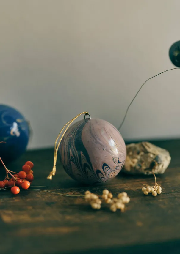 TOAST Christmas Decorations*Hand Marbled Bauble