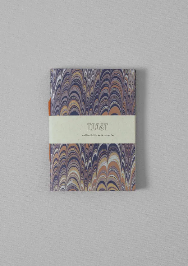 TOAST Stationery*Hand Marbled Pocket Notebook Set