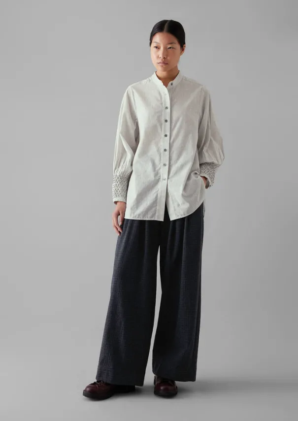 Women TOAST Shirts|Tops & Tees*Hand Smocked Stripe Cotton Linen Shirt