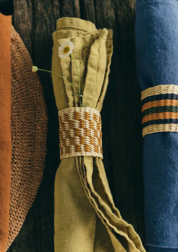 TOAST Textiles|Kitchen*Hand Woven Iraca Napkin Rings
