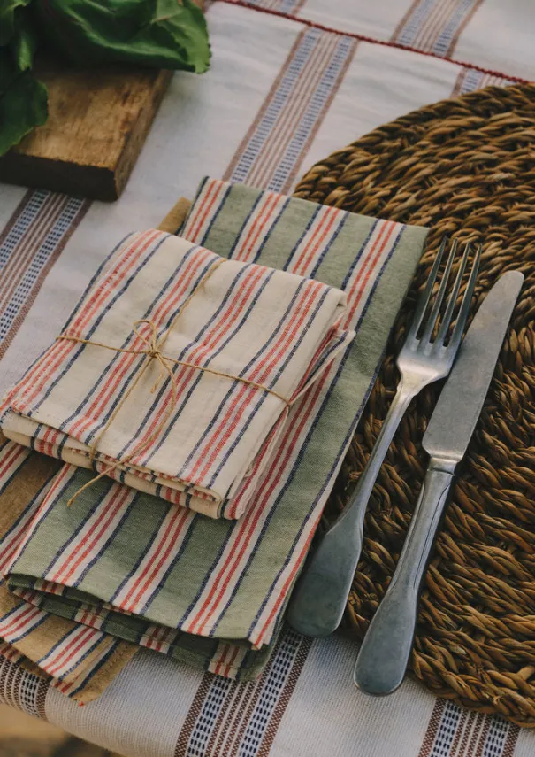 TOAST Textiles|Kitchen*Hand Woven Stripe Napkin Set