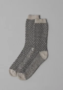 TOAST Socks*Honeycomb Jacquard Wool Socks