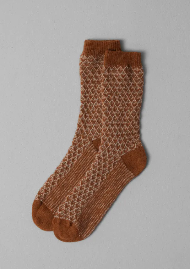 TOAST Socks*Honeycomb Jacquard Wool Socks
