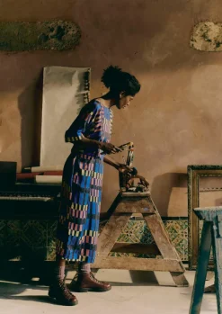 Women TOAST Dresses*Isobel Harvey Tie Waist Check Print Dress