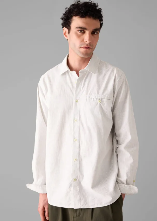TOAST Shirts*Jet Pocket Fine Stripe Cotton Shirt