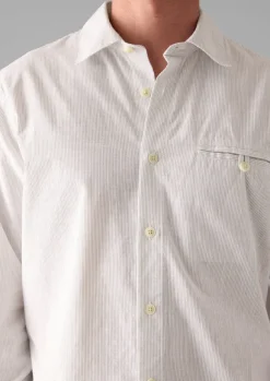 TOAST Shirts*Jet Pocket Fine Stripe Cotton Shirt