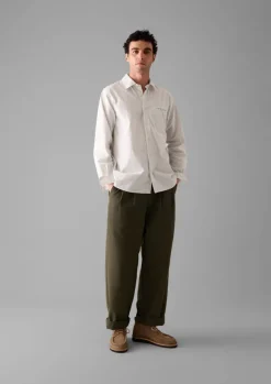 TOAST Shirts*Jet Pocket Fine Stripe Cotton Shirt