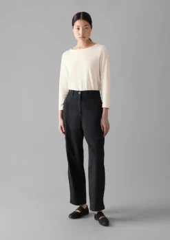Women TOAST Trousers*Kathe Flat Front Cotton Twill Trousers