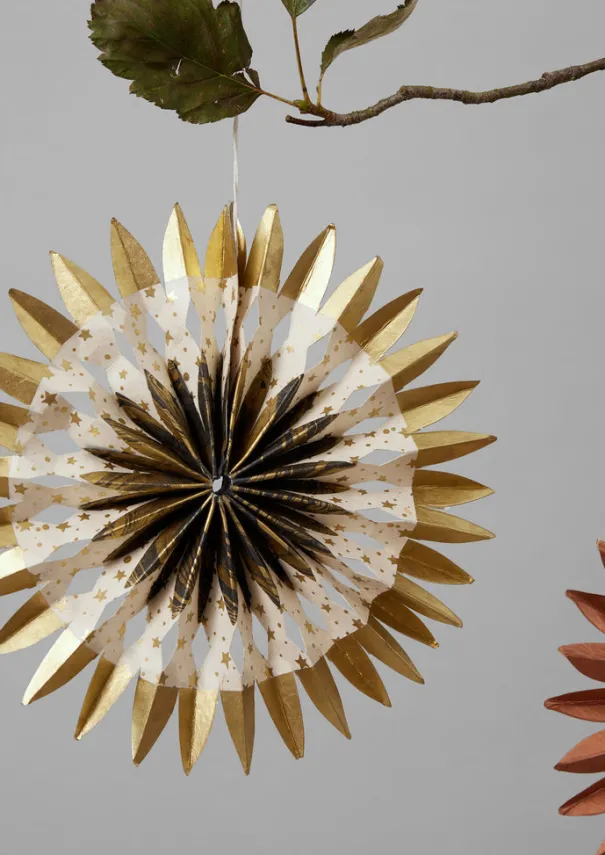 TOAST Christmas Decorations*Large Dip Dyed Lokta Paper Rosette Set