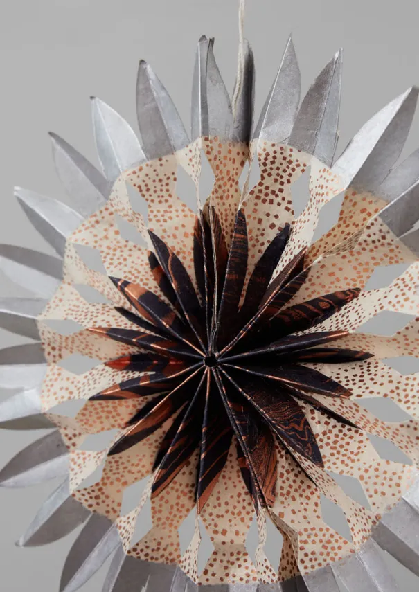 TOAST Christmas Decorations*Large Dip Dyed Lokta Paper Rosette Set