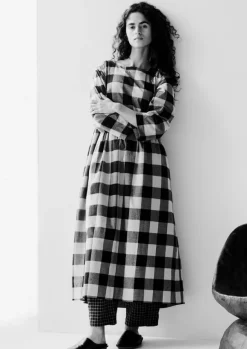 Women TOAST Cashmere|Loungewear*Macro Gingham Cotton Cashmere Dress