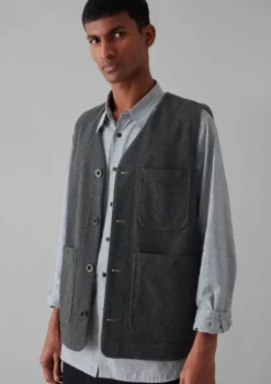 TOAST Coats & Jackets|Knitwear*Melton Wool Blend Gilet