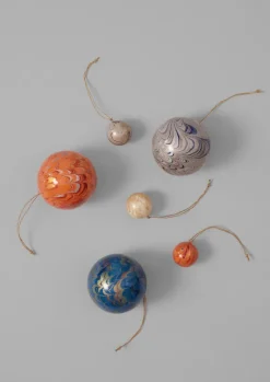 TOAST Christmas Decorations*Mini Hand Marbled Bauble Set