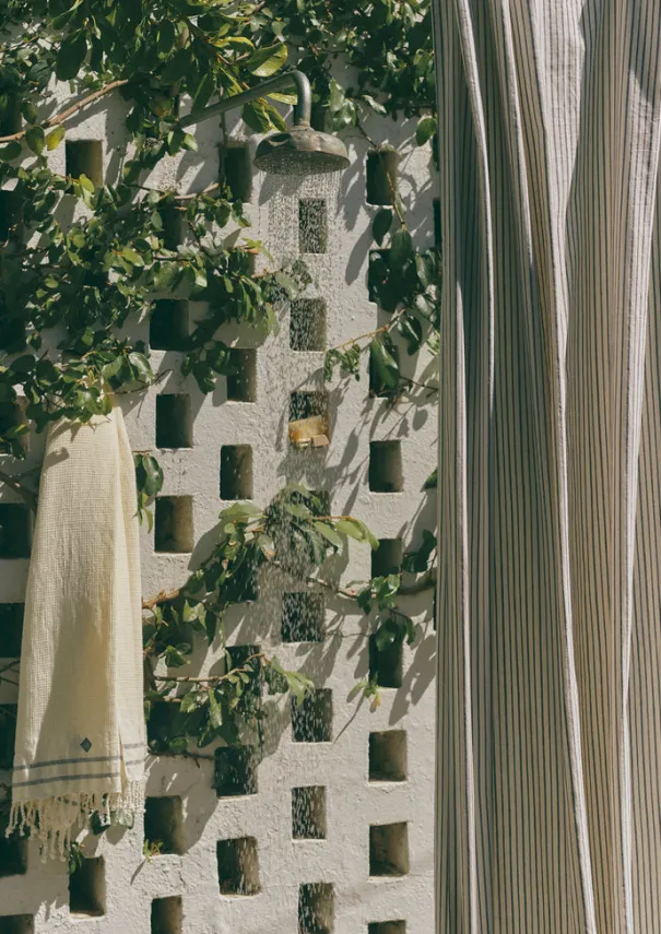 TOAST Bathroom*Organic Cotton Pyjama Stripe Shower Curtain