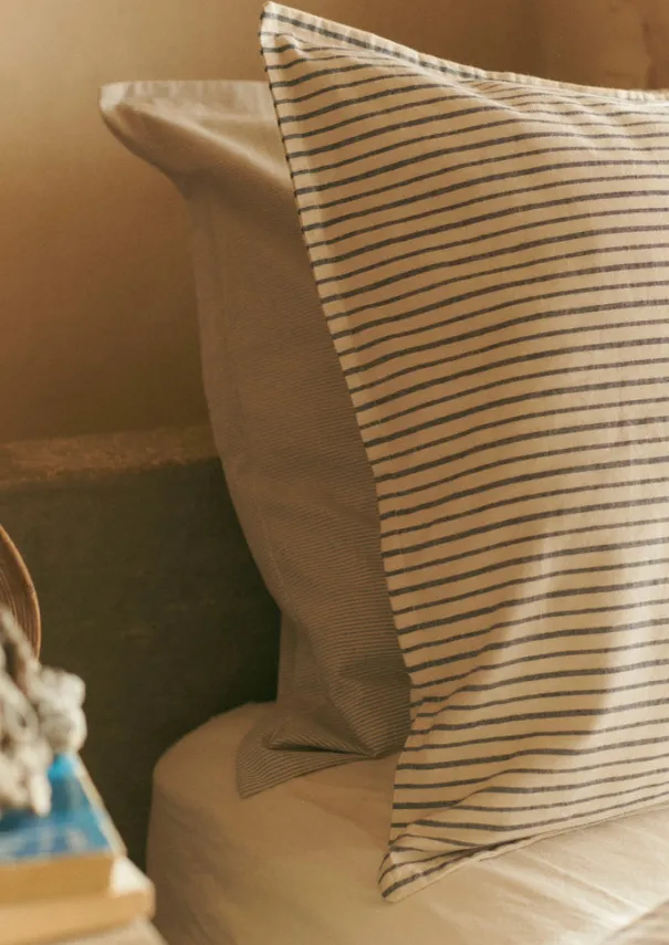 TOAST Textiles|Bed Linen*Organic Cotton Pyjama Stripe Housewife Pillowcase