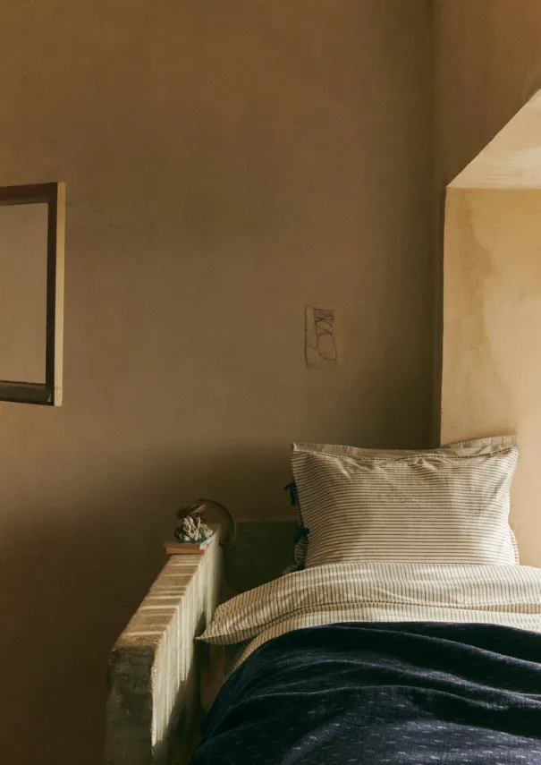 TOAST Textiles|Bed Linen*Organic Cotton Pyjama Stripe Housewife Pillowcase