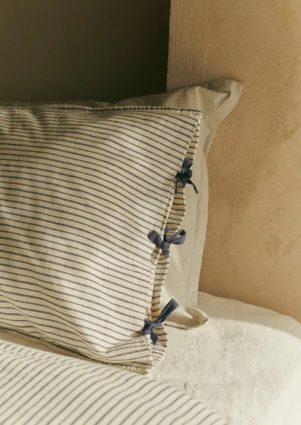 TOAST Textiles|Bed Linen*Organic Cotton Pyjama Stripe Housewife Pillowcase