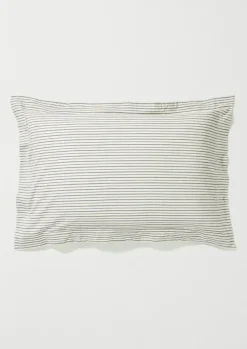TOAST Textiles|Bed Linen*Organic Cotton Pyjama Stripe Oxford Pillowcase