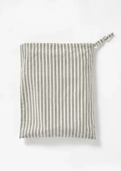 TOAST Textiles|Bathroom*Organic Ticking Stripe Shower Curtain