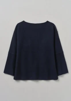 Women TOAST Knitwear*Panelled Boiled Wool Sweater