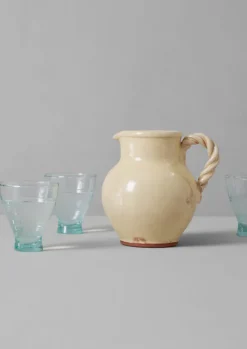 TOAST Ceramics*Poterie Barbotine Twisted Handle Pitcher