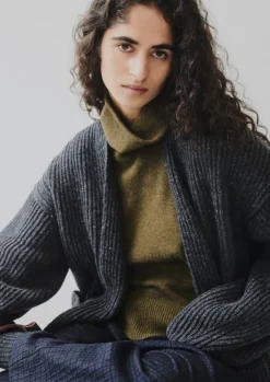 Women TOAST Knitwear*Ribbed Wool Knitted Cardigan