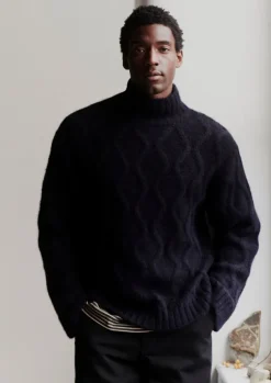 TOAST Knitwear*Roll Neck Cable Knit Sweater