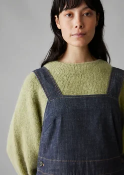 Women TOAST Denim|Dresses*Side Button Denim Pinafore Dress