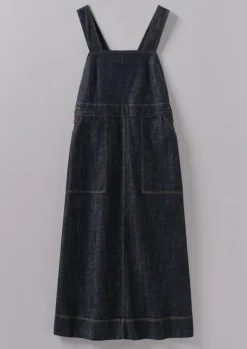 Women TOAST Denim|Dresses*Side Button Denim Pinafore Dress
