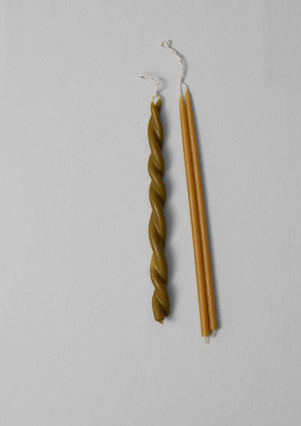 TOAST Candles & Holders*Skar Organics Beeswax Twist Dinner Candle
