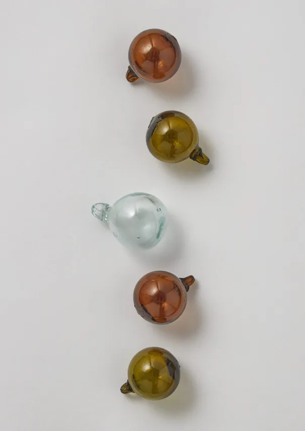 TOAST Glass|Christmas Decorations*Small Hand Blown Glass Bauble Set