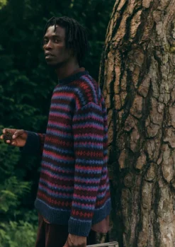 TOAST Knitwear*Soundwave Jacquard Crew Neck Sweater