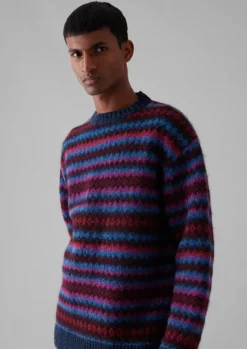 TOAST Knitwear*Soundwave Jacquard Crew Neck Sweater